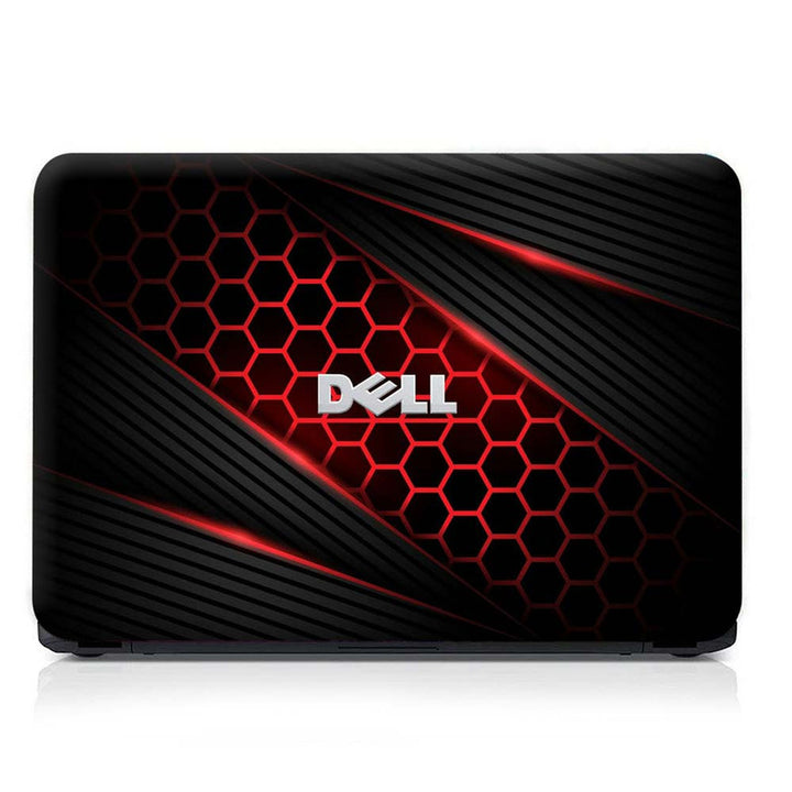 Full Panel Laptop Skin - Dell Black Red Honeycomb