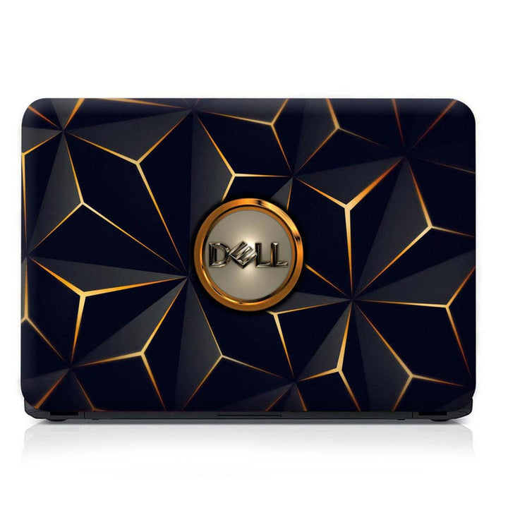 Full Panel Laptop Skin - Dell Golden Embossed Pyramid