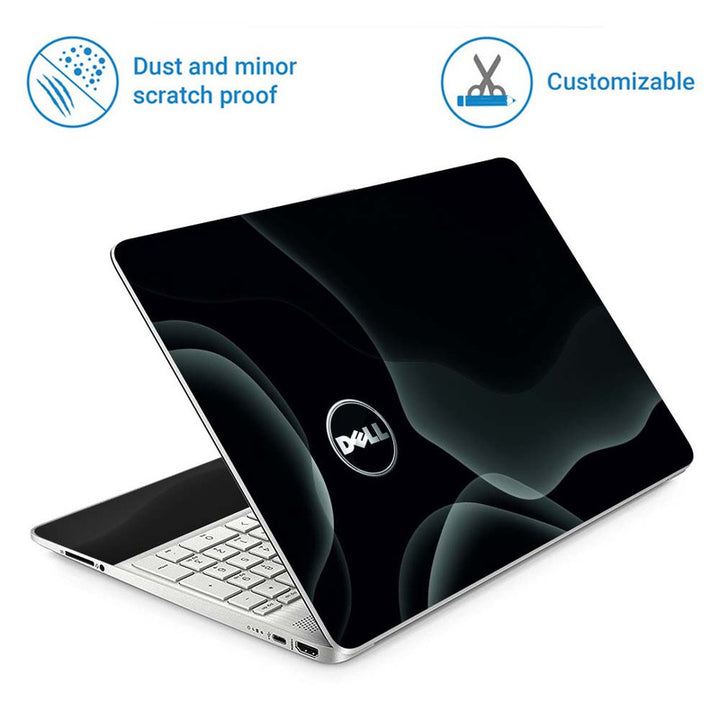 Full Panel Laptop Skin - Dell Grey Shade Abstract