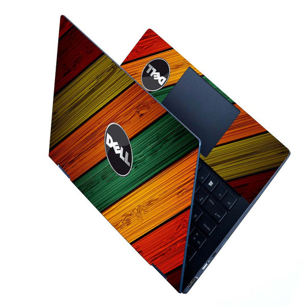 Full Panel Laptop Skin - Dell Wooden Abstract