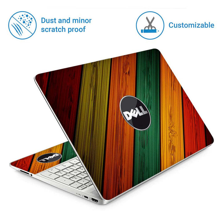 Full Panel Laptop Skin - Dell Wooden Abstract