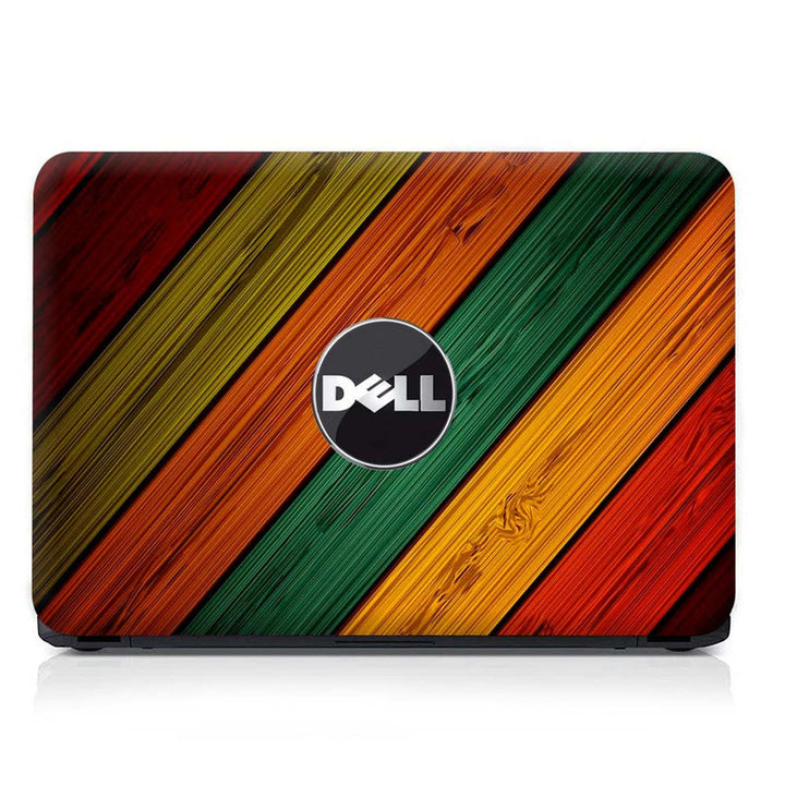 Full Panel Laptop Skin - Dell Wooden Abstract