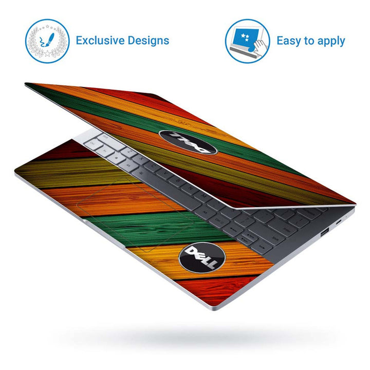 Full Panel Laptop Skin - Dell Wooden Abstract