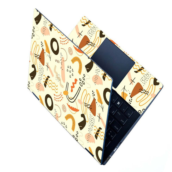 Full Panel Laptop Skin - Different Designs on Dark Cream