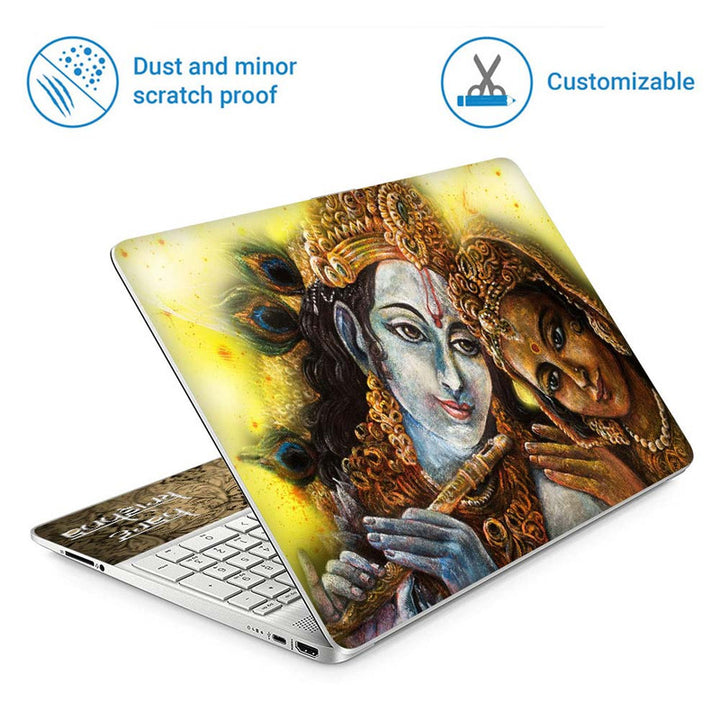 Full Panel Laptop Skin - Divine Couple Krishna and Radha