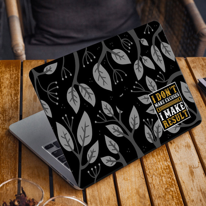 Laptop Skin for Apple MacBook - Dont Make Excuses Grey Tree Leaves - SkinsLegend