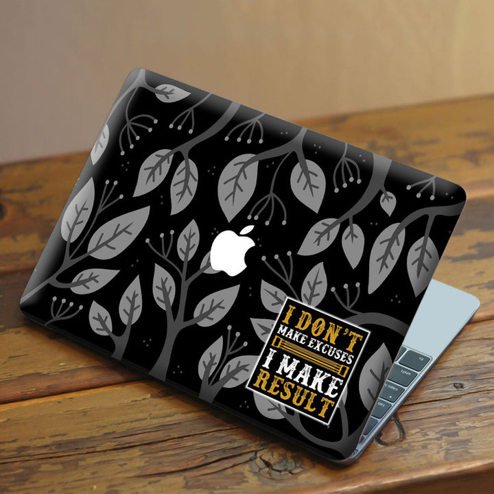 Laptop Skin for Apple MacBook - Dont Make Excuses Grey Tree Leaves - SkinsLegend