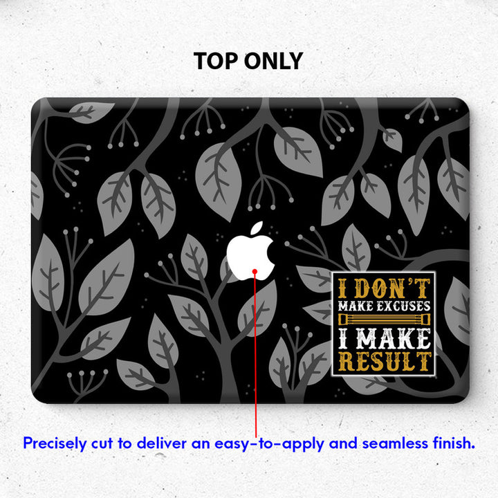 Laptop Skin for Apple MacBook - Dont Make Excuses Grey Tree Leaves - SkinsLegend