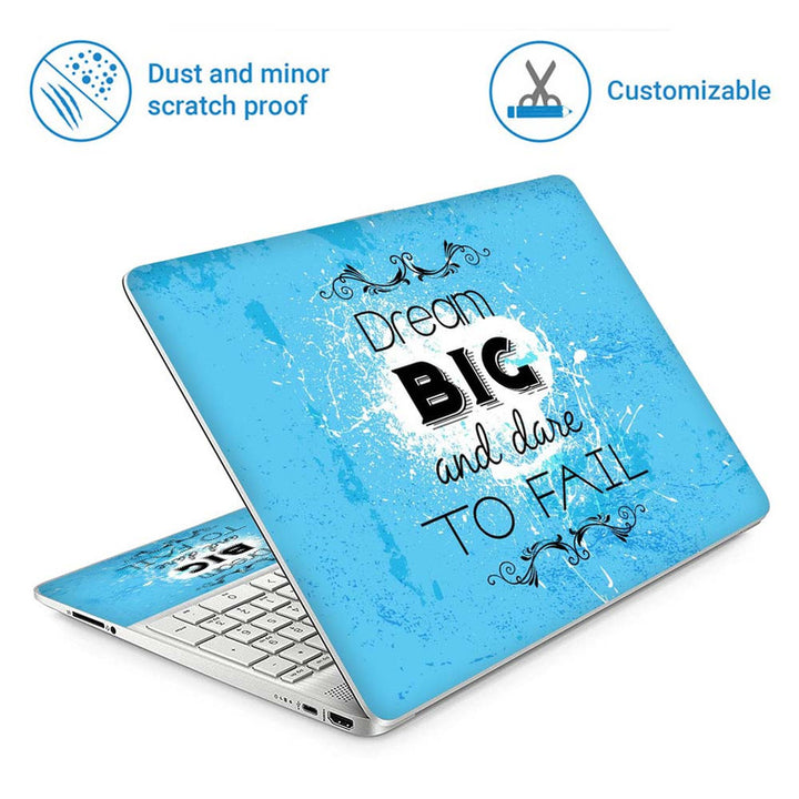 Full Panel Laptop Skin - Dream Big Cyan