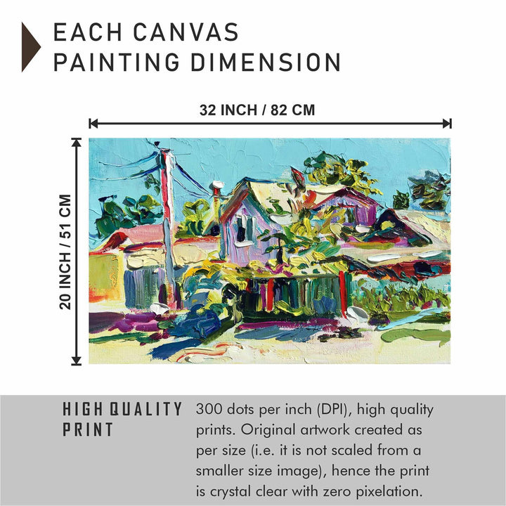 FineArts Rolled Canvas Painting - Street House