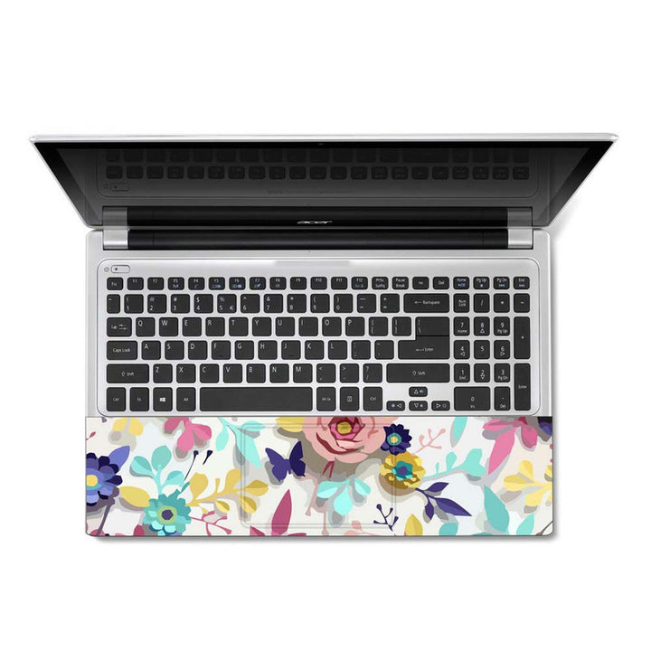 Full Panel Laptop Skin - Embossed Pink Flower Art