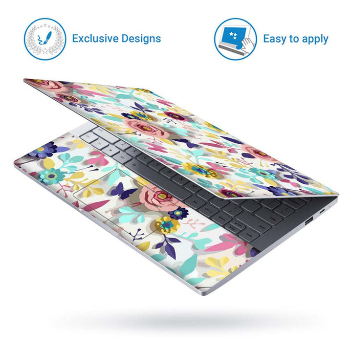 Full Panel Laptop Skin - Embossed Pink Flower Art