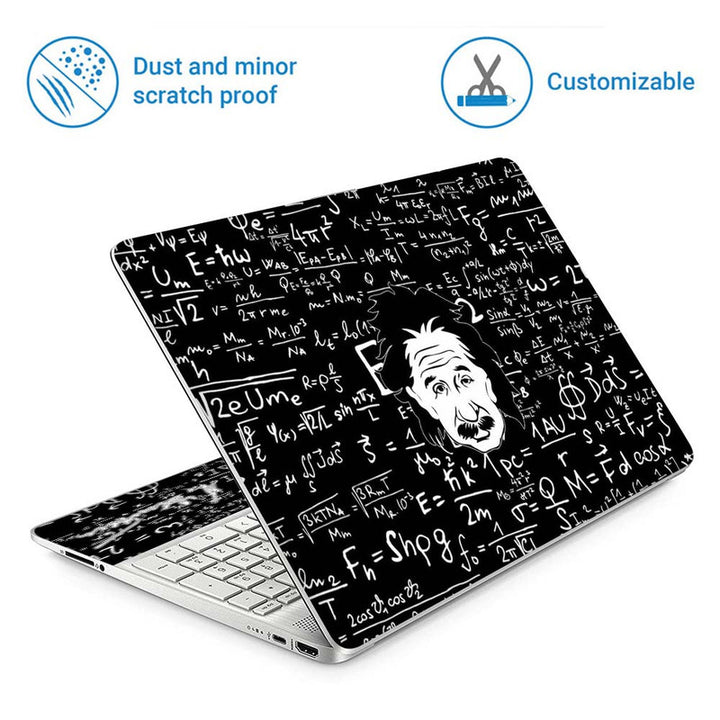 Full Panel Laptop Skin - Emc2 Black Einstein Face