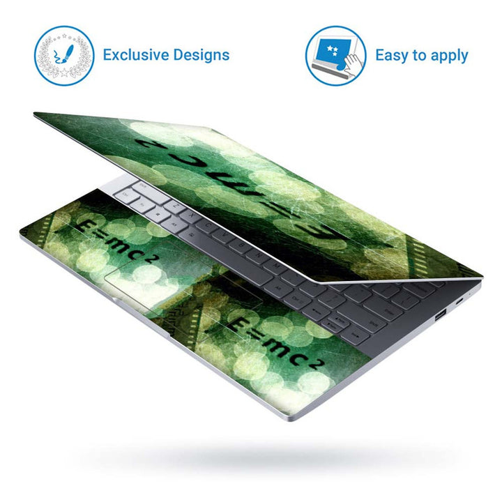 Full Panel Laptop Skin - Emc2 Green Illustration