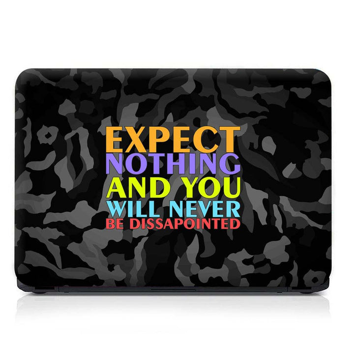 Full Panel Laptop Skin - Expect Nothing Black Camouflage