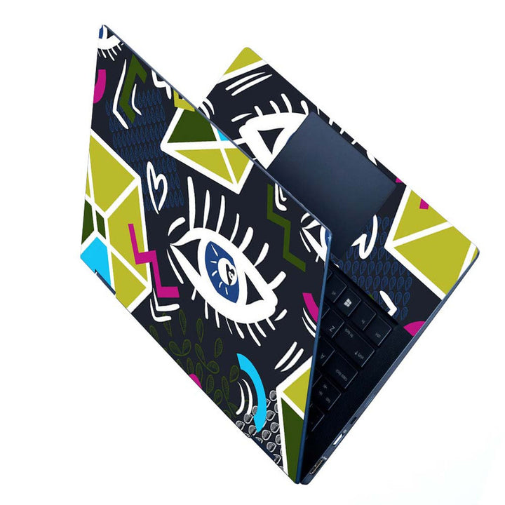 Full Panel Laptop Skin - Eye Abstract Black