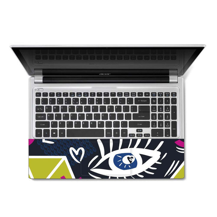 Full Panel Laptop Skin - Eye Abstract Black