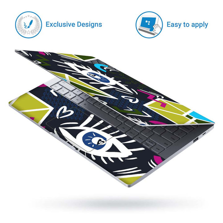 Full Panel Laptop Skin - Eye Abstract Black