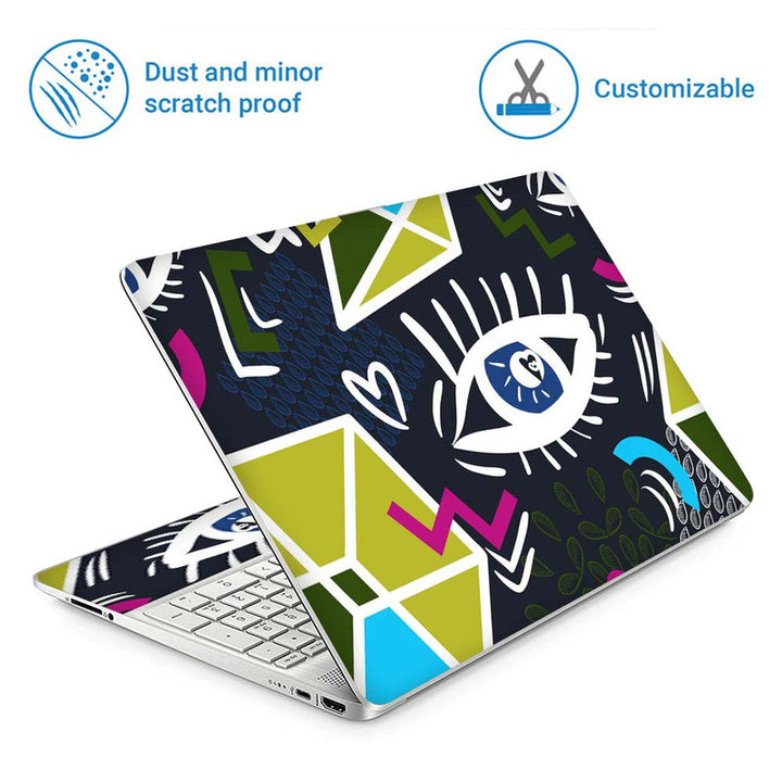 Full Panel Laptop Skin - Eye Abstract Black