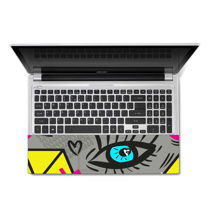 Full Panel Laptop Skin - Eye Abstract Grey