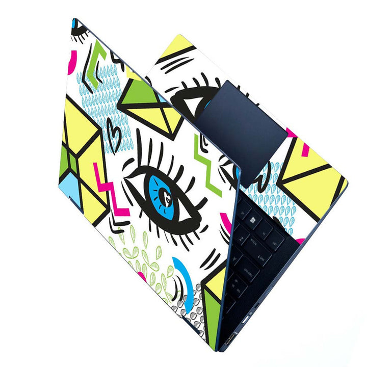 Full Panel Laptop Skin - Eye Abstract White