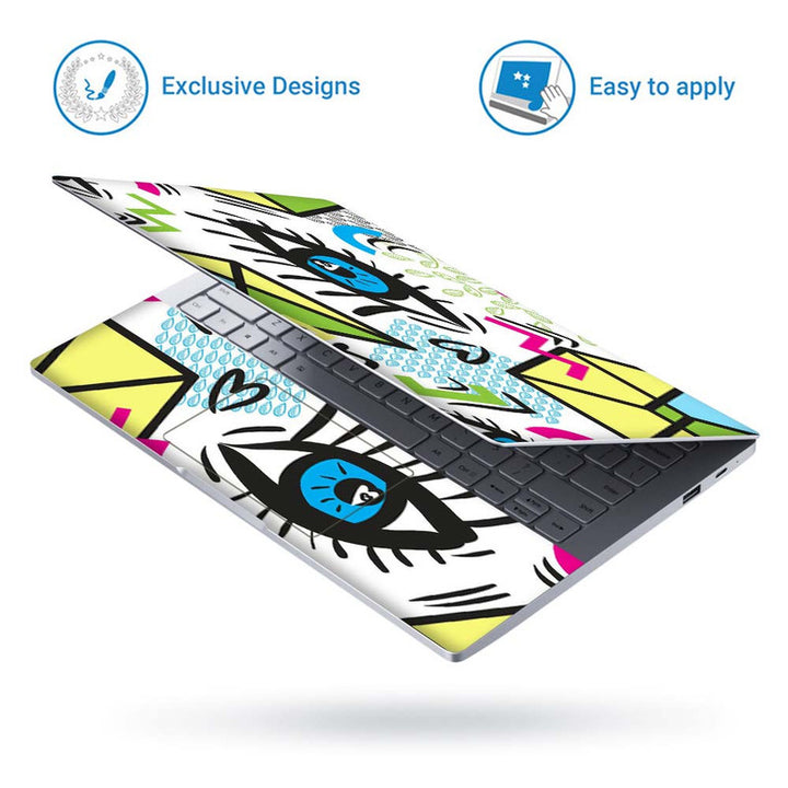 Full Panel Laptop Skin - Eye Abstract White