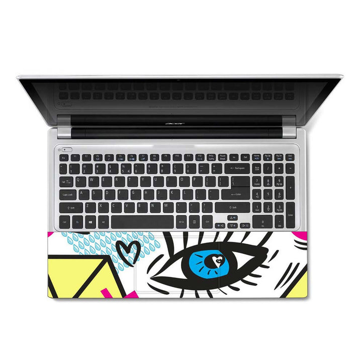 Full Panel Laptop Skin - Eye Abstract White