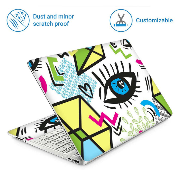 Full Panel Laptop Skin - Eye Abstract White