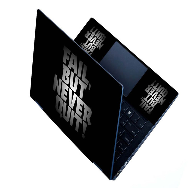 Full Panel Laptop Skin - Fail But Never Quit