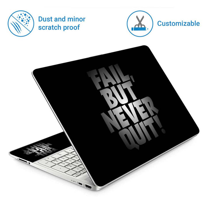 Full Panel Laptop Skin - Fail But Never Quit