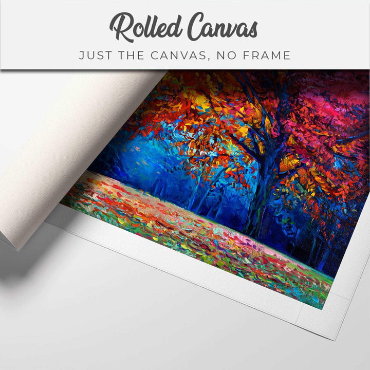 FineArts Rolled Canvas Painting - Falling Leaves From Tree Art