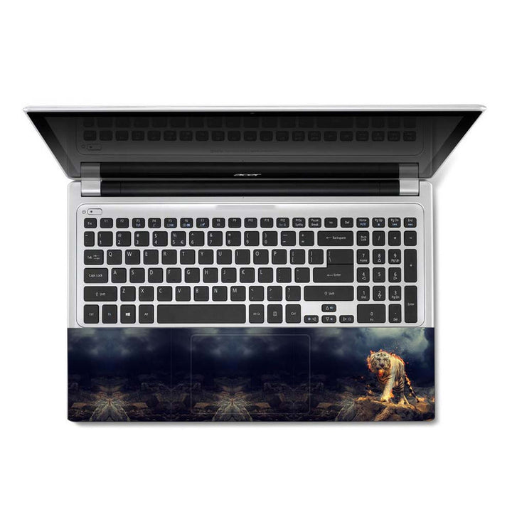 Full Panel Laptop Skin - Fire Tiger Rock