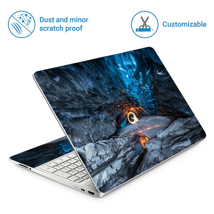 Full Panel Laptop Skin - Fire Work on Stones