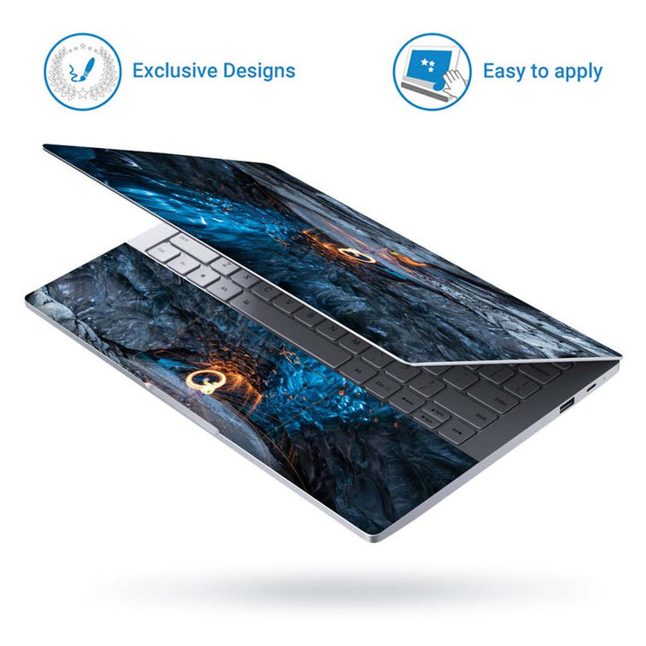 Full Panel Laptop Skin - Fire Work on Stones