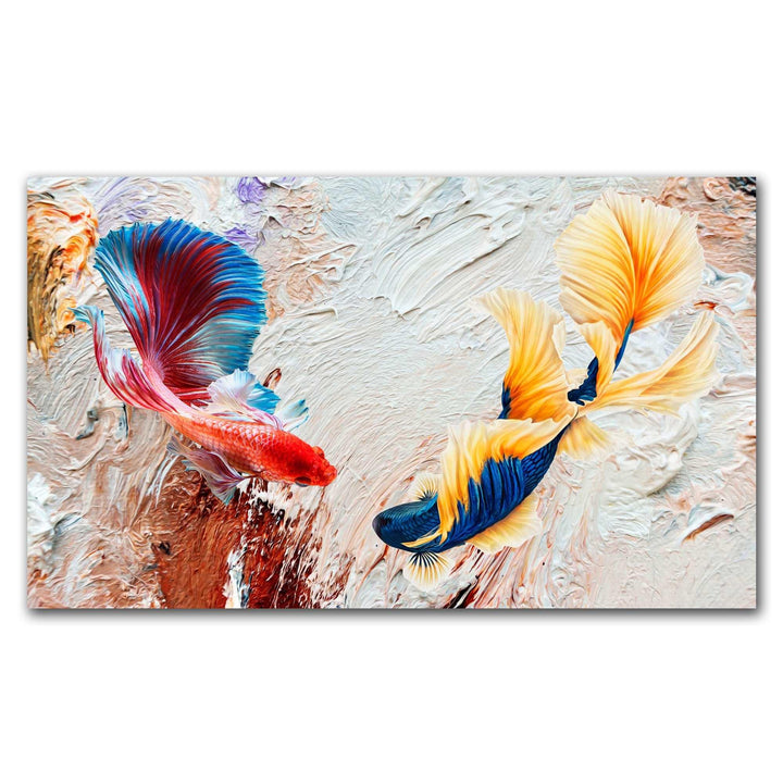 FineArts Rolled Canvas Painting - Fish Stroke Art