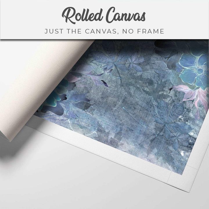 FineArts Rolled Canvas Painting - Floral Art on Textured Cloth