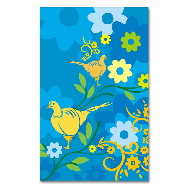 FineArts Rolled Canvas Painting - Floral Bird Background