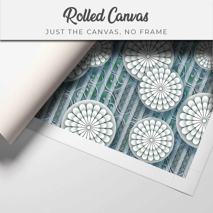 FineArts Rolled Canvas Painting - Floral Circle Art