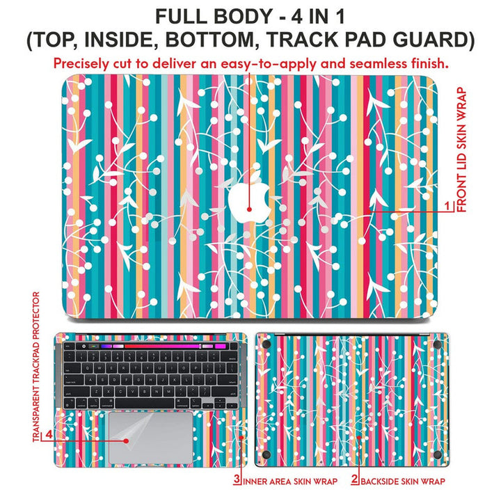 Laptop Skin for Apple MacBook - Floral Lines - SkinsLegend