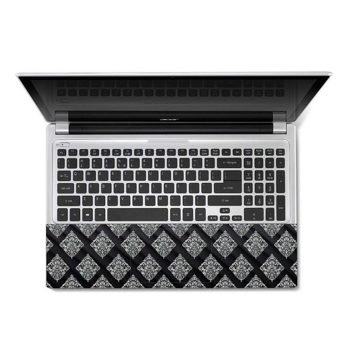 Full Panel Laptop Skin - Floral on 3D Black