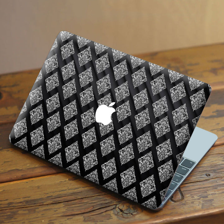 Laptop Skin for Apple MacBook - Floral on 3D Black - SkinsLegend