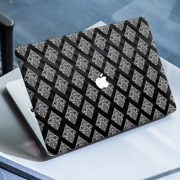 Laptop Skin for Apple MacBook - Floral on 3D Black - SkinsLegend