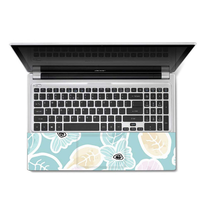 Full Panel Laptop Skin - Floral on Light Green