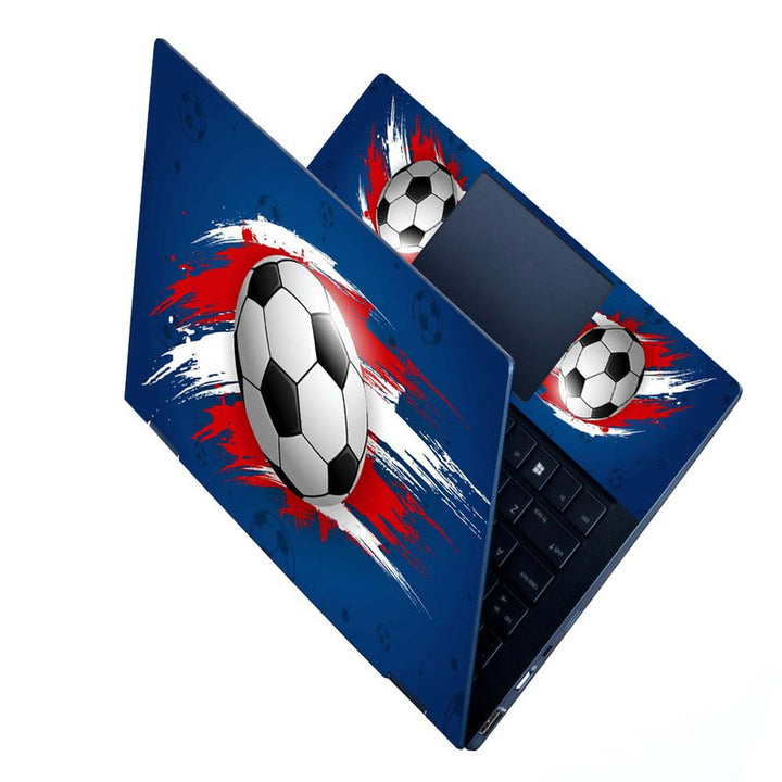 Full Panel Laptop Skin - Football on Blue