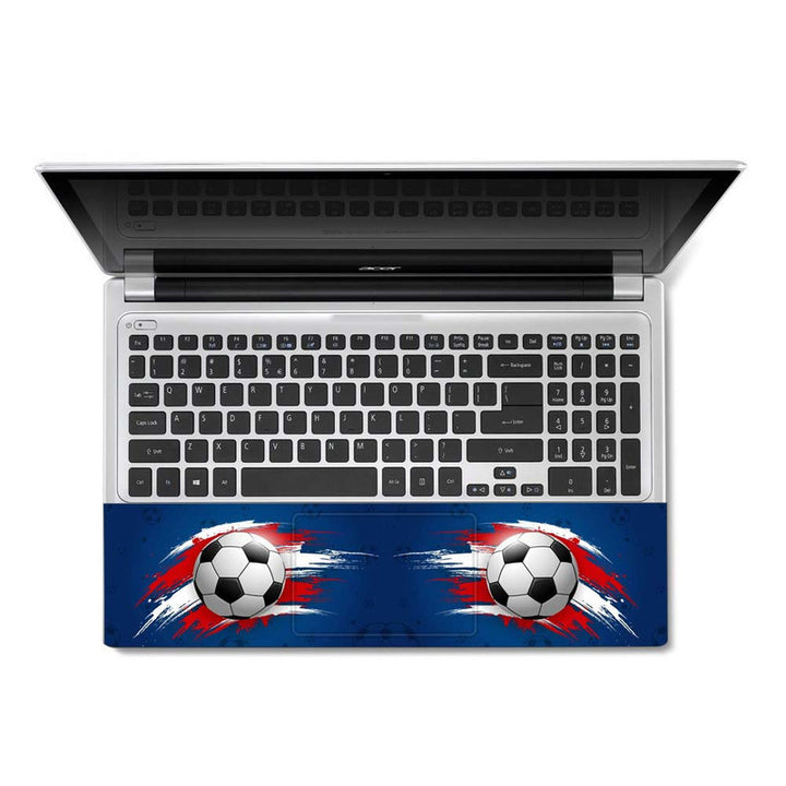 Full Panel Laptop Skin - Football on Blue