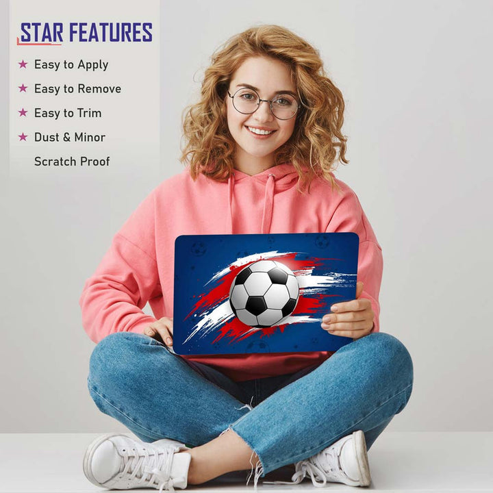 Full Panel Laptop Skin - Football on Blue