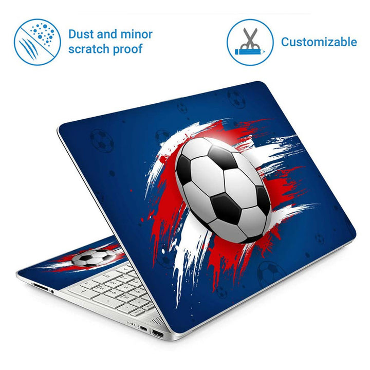 Full Panel Laptop Skin - Football on Blue