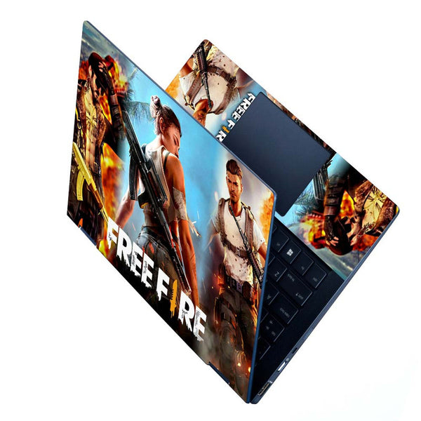 Full Panel Laptop Skin - Free Fire Characters Centre Girl