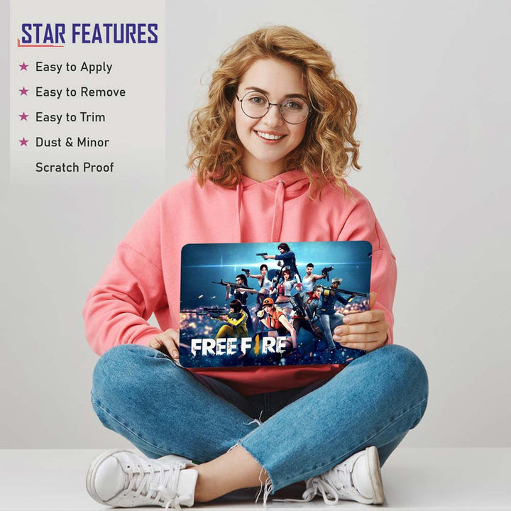 Full Panel Laptop Skin - Free Fire Characters