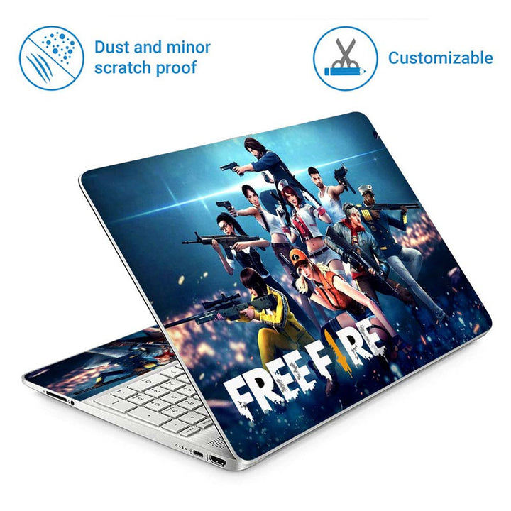 Full Panel Laptop Skin - Free Fire Characters